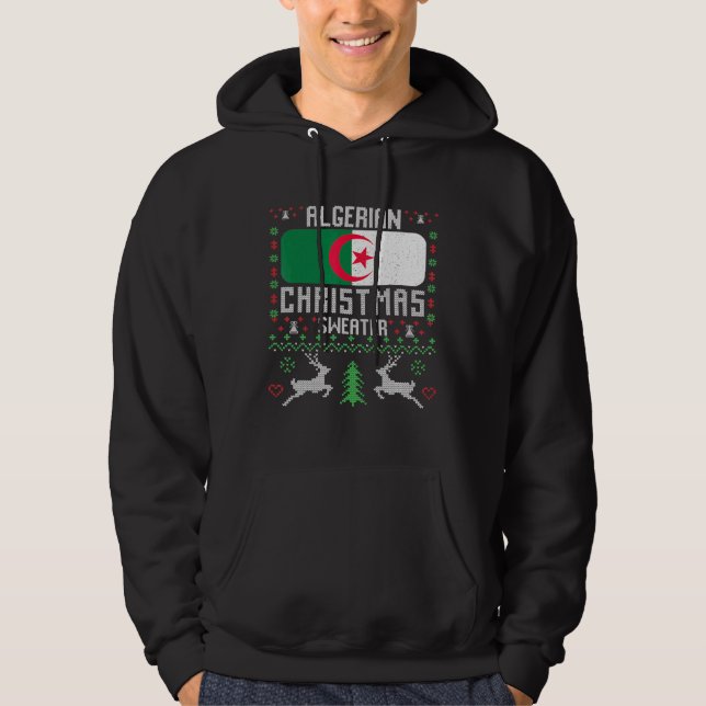 Algeriets Flagga algeriska julsötare Hoodie (Framsida)