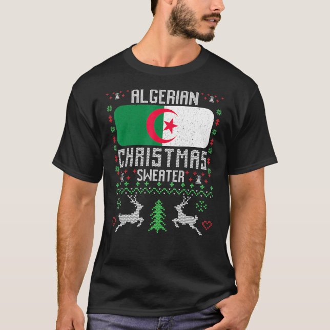 Algeriets Flagga algeriska julsötare T Shirt (Framsida)