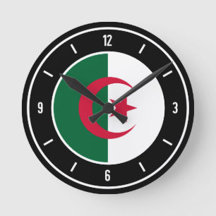 Algeriets Flagga Elegant Rund Klocka