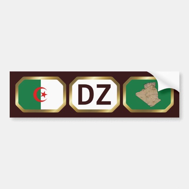 Algeriets Flagga-kod för stötfångare Bildekal (Framsidan)