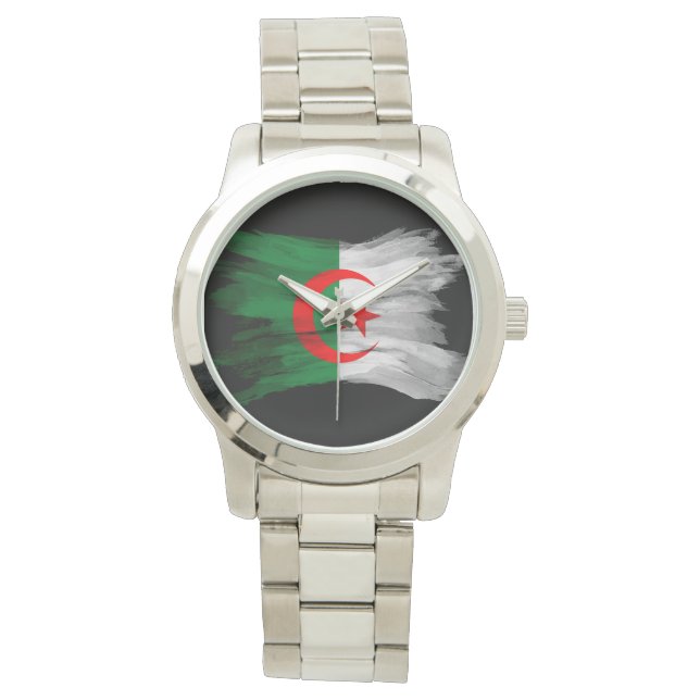 Algeriets flagga-penseldrag, flagga armbandsur (Framsida)