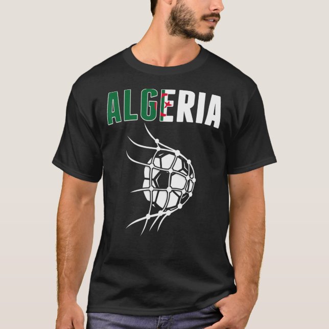 Algeriets fotbolls fotbolls fotbolls nätstöd t shirt (Framsida)