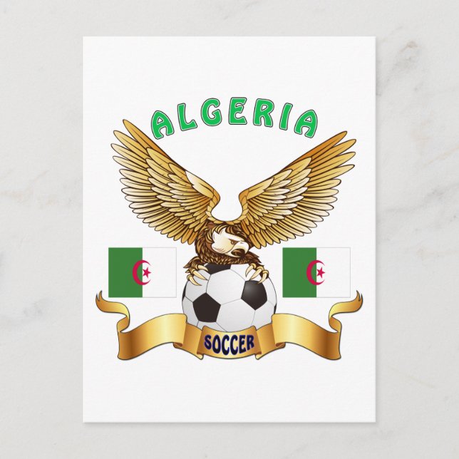 Algeriets fotbollsdesign vykort (Framsida)