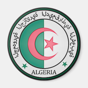 Algeriets runda emblem magnet