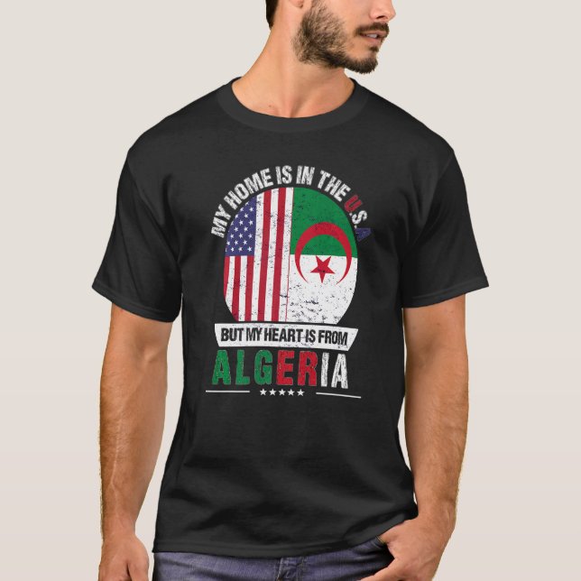 Algerisk amerikansk patriot Heart kommer från Alge T Shirt (Framsida)