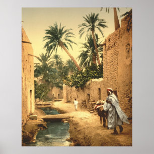 Algerisk gataplats i gammala Biskra Poster