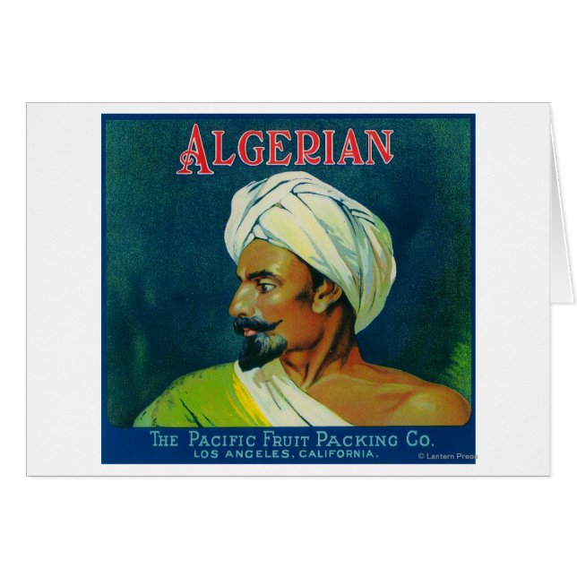 Algerisk Orange Etikett Hälsningskort (Framsidan Horizontal)