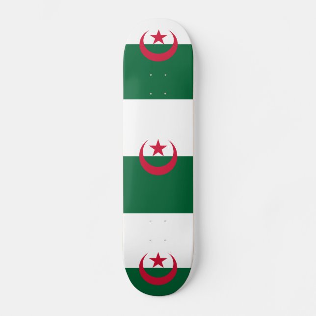 Algerisk patriotisk flagga mini skateboard bräda 18,5 cm (Framsida)