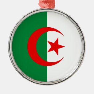 Algeriska flagga julgransprydnad metall