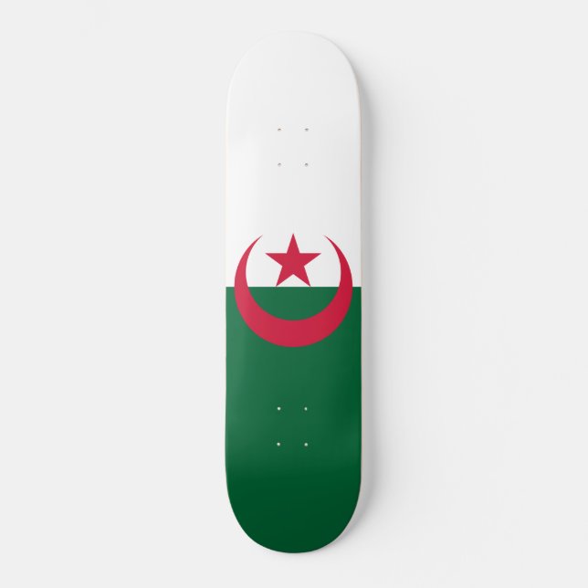 Algeriska Flagga Mini Skateboard Bräda 18,5 Cm (Framsida)