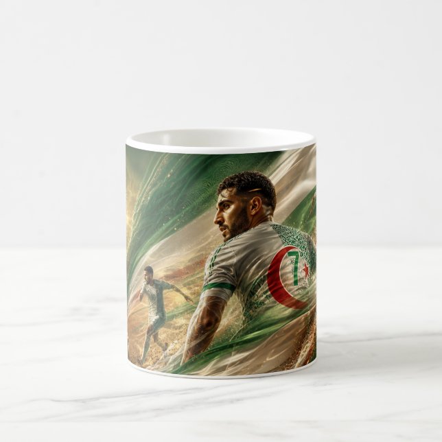 Algeriska fotbollsspelare i dynamisk rörelse kaffemugg (Center)