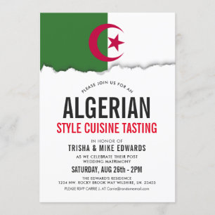 Algeriskt, likställt Cuisine Party Flagga Inbjuda Inbjudningar