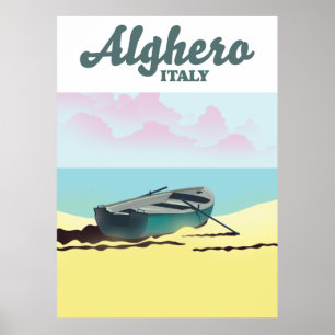 Alghero Italien vintage resor poster