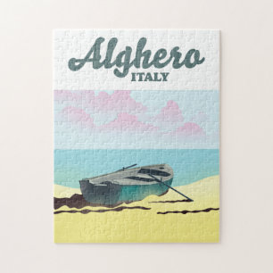 Alghero Italien vintage resor poster Pussel