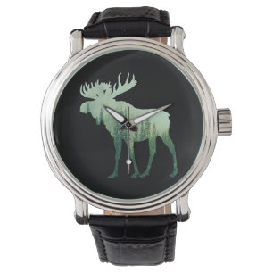 Älghjort Och Skogs Natur Armbandsur