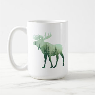 Älghjort Och Skogs Natur Kaffemugg