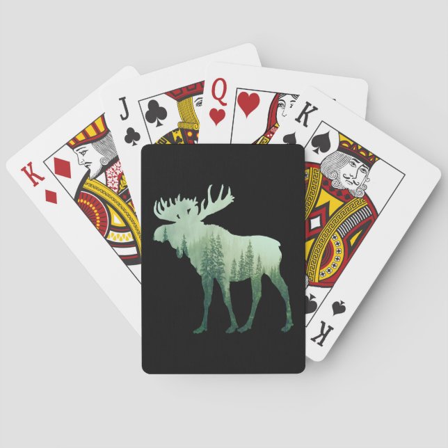 Älghjort Och Skogsnatur Casinokort (Baksidan)