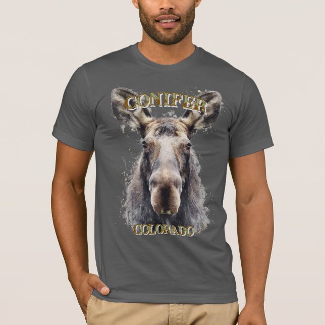 Älghuvud Moose Country Conifer CO T-Shirt Tröja (Framsida)