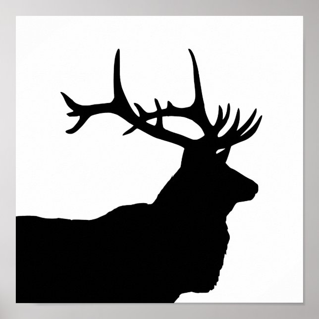 Älghuvud Siluett Poster (Framsidan)