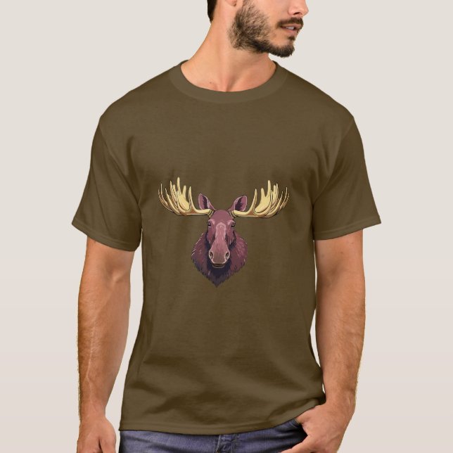 Älghuvud T Shirt (Framsida)