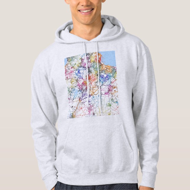 Algiers Algeria City Map Hoodie (Framsida)