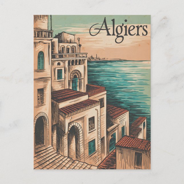 Algiers Vintage Vykort (Framsida)