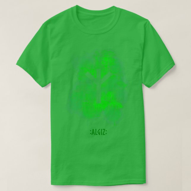 Algiz Rune-Grönt T Shirt (Design framsida)