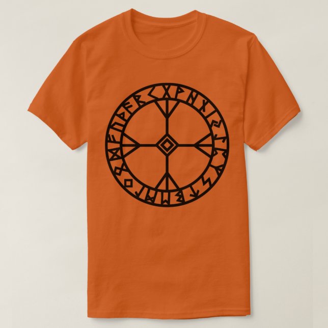 Algiz rune Wisdom och mod amulet T Shirt (Design framsida)