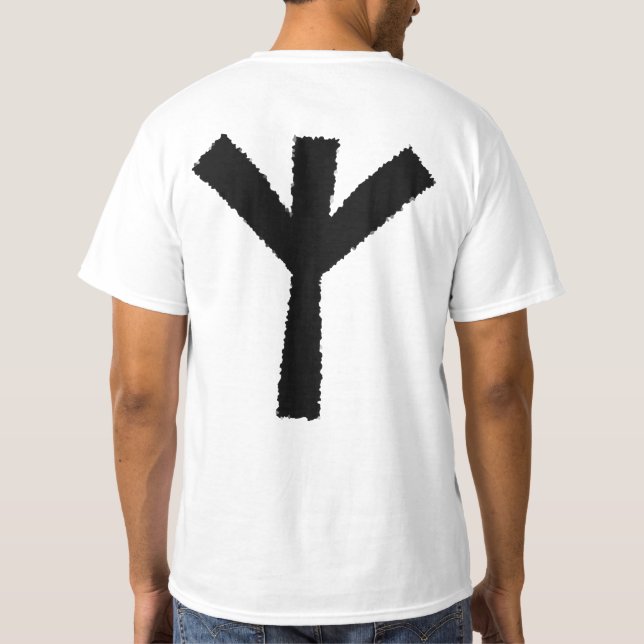 'Algiz' Viking Protection Rune Shirt (stor) T Shirt (Baksida)