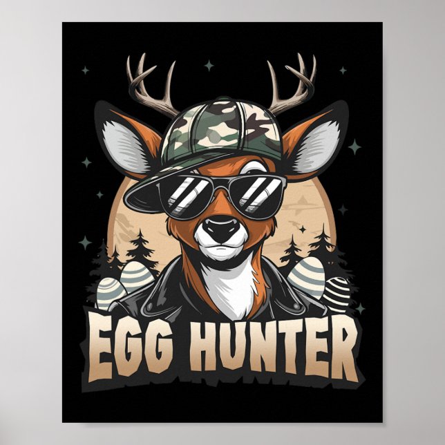 Älgjägare Hjort Buck Bakåt Keps Älgjakt Påsk Poster (Framsidan)