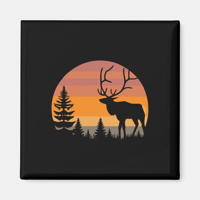 Älgjakt - Rolig Elkaholic Deer Älgjägare - Hu Magnet (Framsidan)