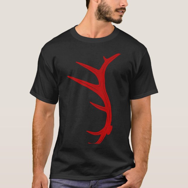 Älgjakt tjurhornar avkastade  t shirt (Framsida)