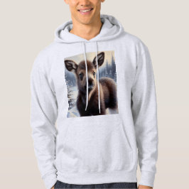 Älgkalv i snö Unisex vinterhoodie Hoodie