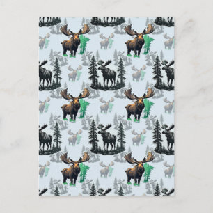 Älgklövar Hjort Mönster Design Vykort