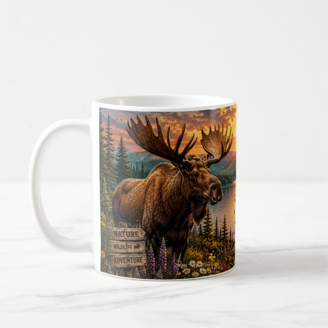 Älgland Fryeburg Maine Kaffe Mugg (Vänster)