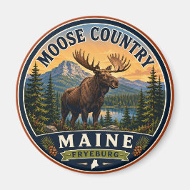 Älgland Fryeburg Maine Rund Magnet