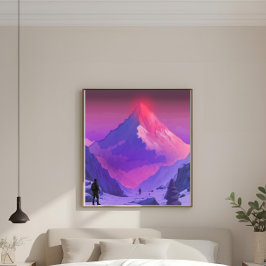 AlGlow Everest STIGA UPP minimalistisk motivation Canvastryck