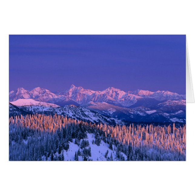 Alglow-strejkor glaciers toppar hälsningskort (Framsidan Horizontal)