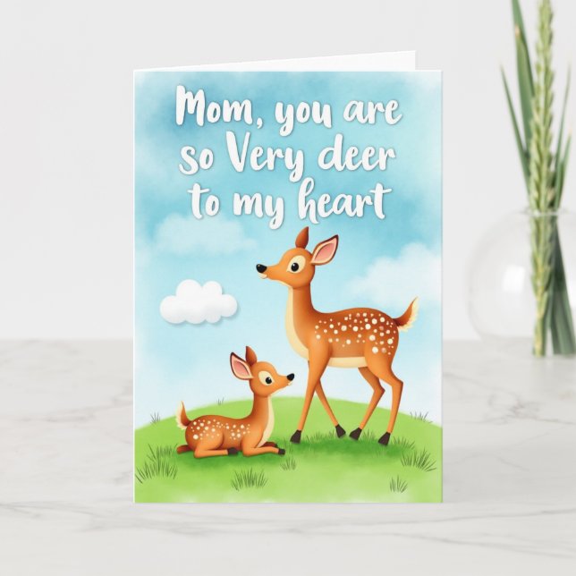 Älgmamma Morsdags Konstkort Kort (Framsida)