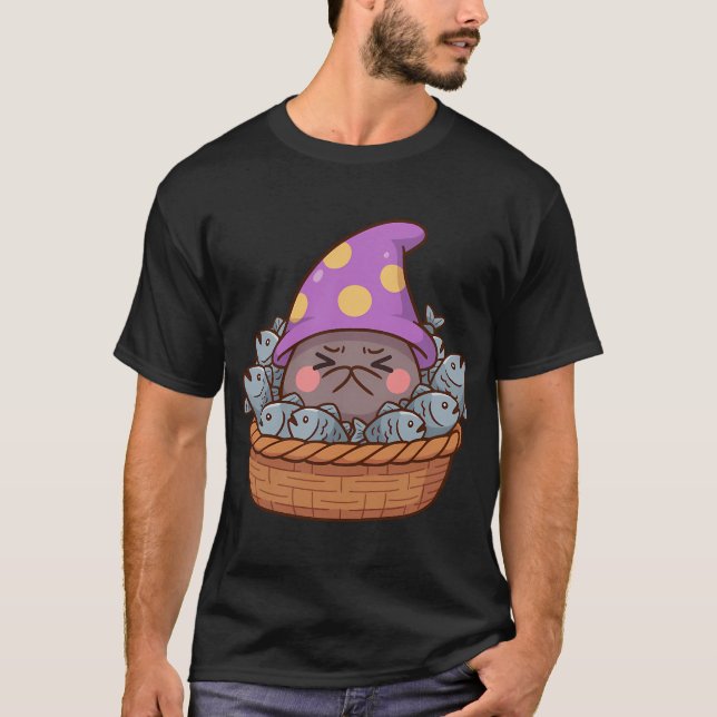 Älgmussla i fiskkorg t shirt (Framsida)