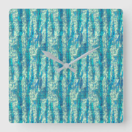 Algodão sempixelado azul turquesa fyrkantig klocka