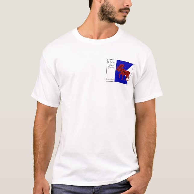 Älgödykare - alfabetiskflagga tee shirt (Framsida)