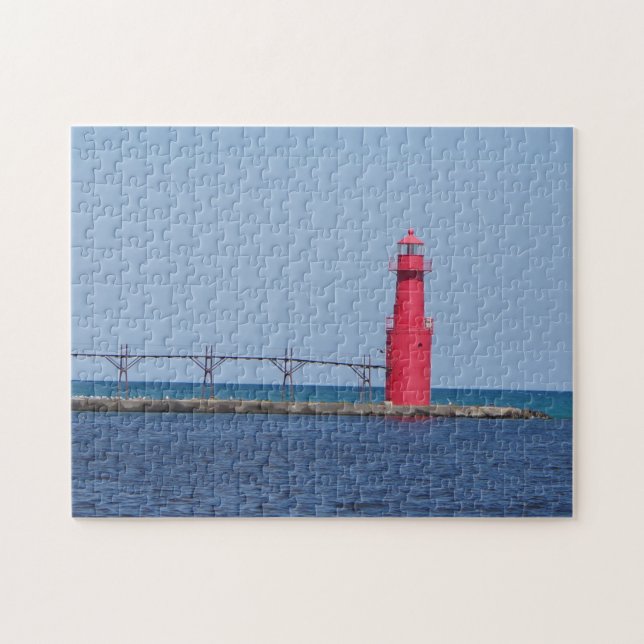 Algoma Pierhead Light jigszle puzzle Pussel (Horisontell)