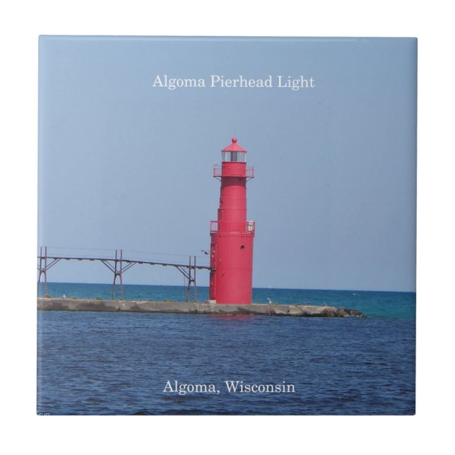 Algoma Pierhead Light tile Kakelplatta (Framsidan)