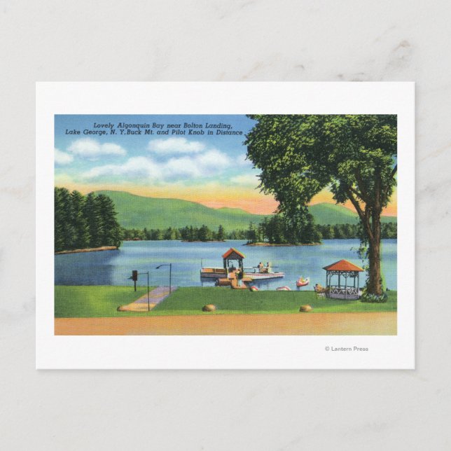 Algonquin Bay View of Buck Mt and Pilot Knob Vykort (Framsida)