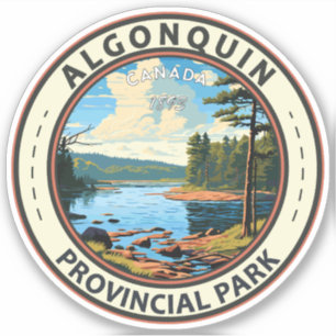 Algonquin Province Park Travel Art Vintage Klistermärken