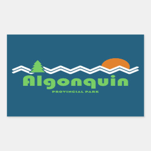 Algonquin Provincial Park Retro Rektangulärt Klistermärke