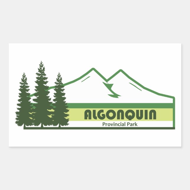 Algonquin Provinsparkens Grönt Rand Rektangulärt Klistermärke (Framsida)