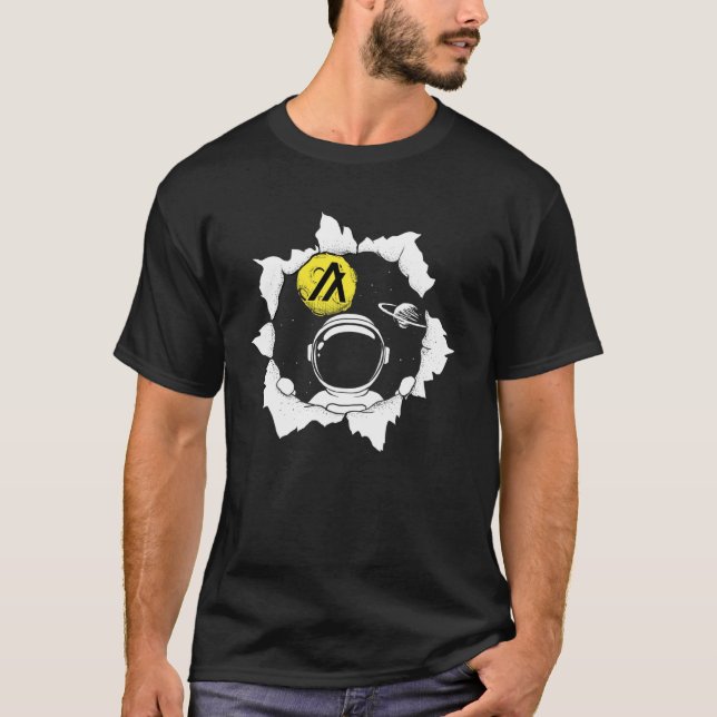 Algorand Token Cryptocurrency Space Moon Gear T Shirt (Framsida)