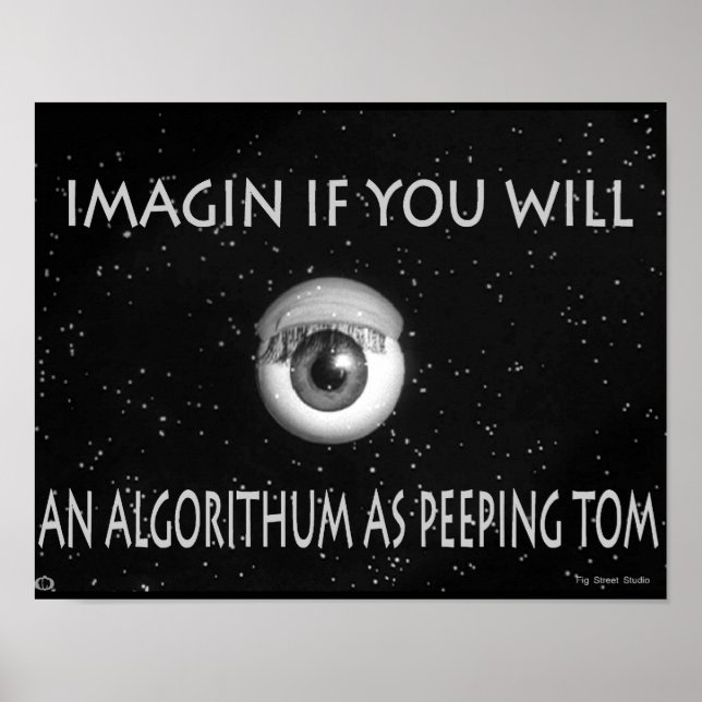 Algorithum som Peeping Tom Tecknad Poster (Framsidan)